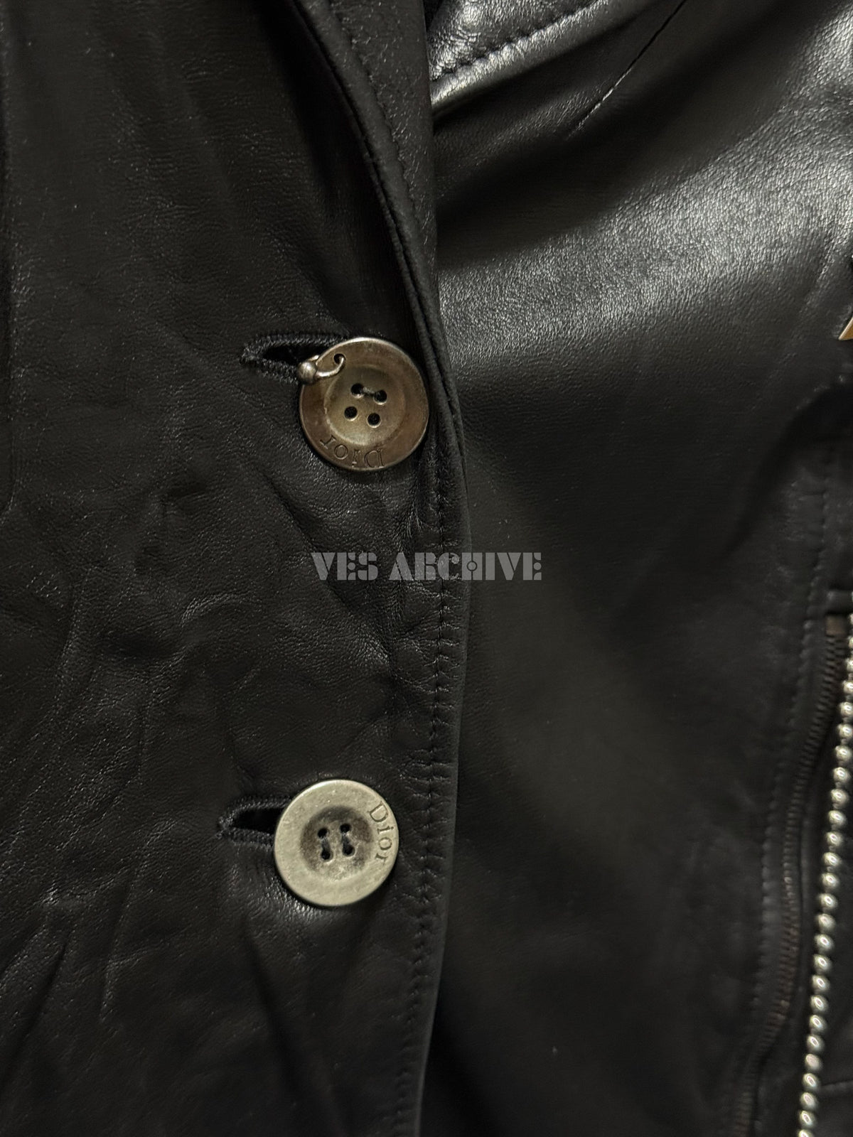 Dior Rare Vintage Hardcore Black Perforated Leather Jacket