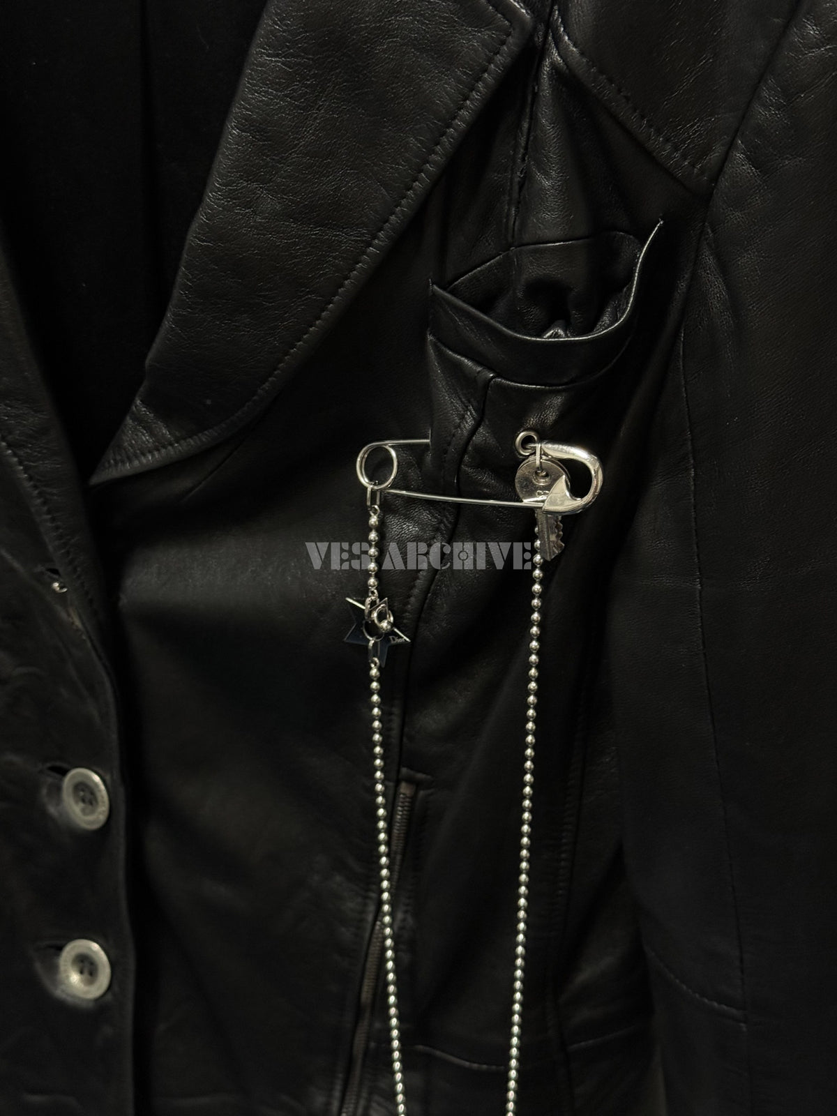 Dior Rare Vintage Hardcore Black Perforated Leather Jacket