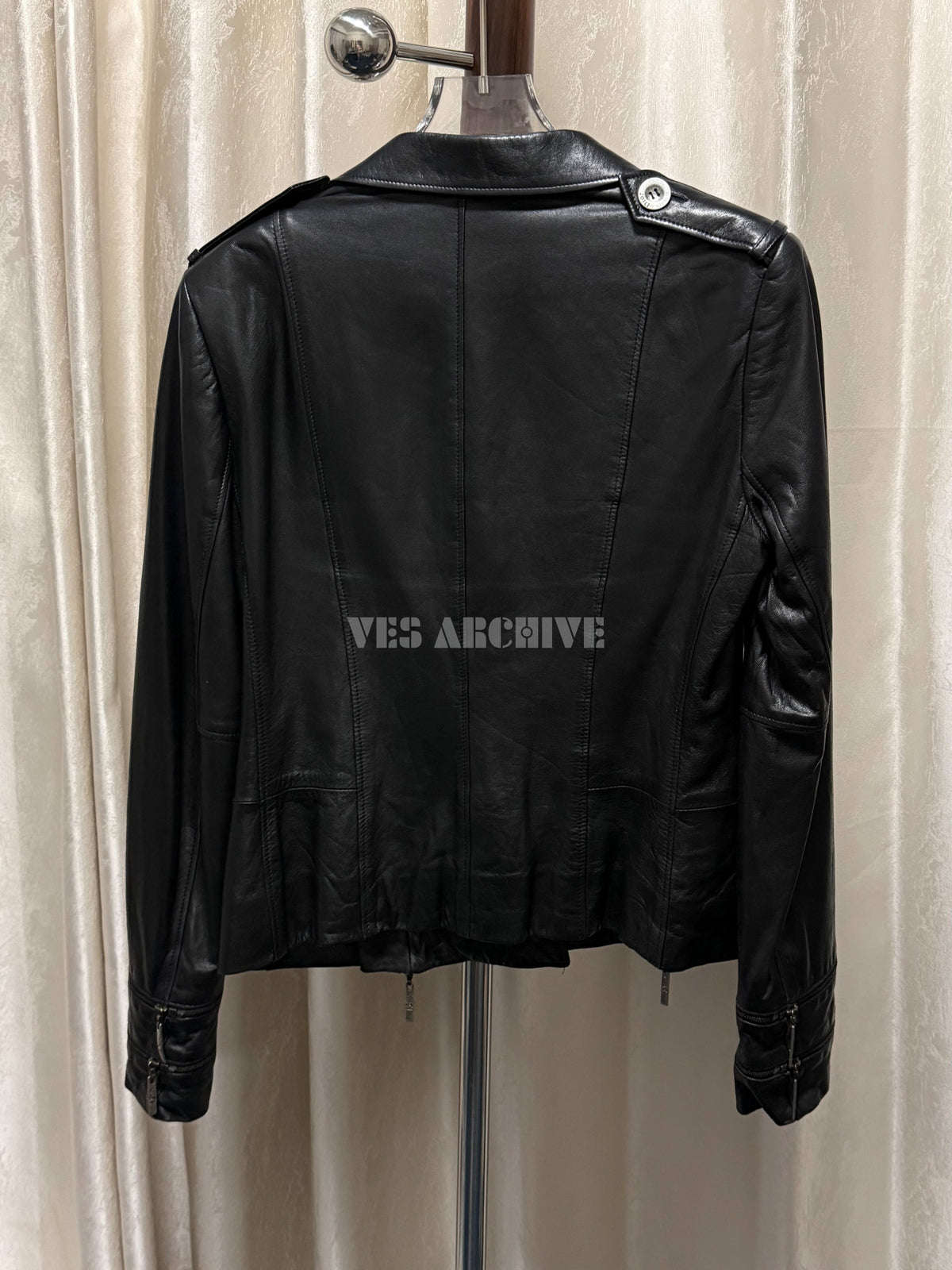 Dior Rare Vintage Hardcore Black Perforated Leather Jacket