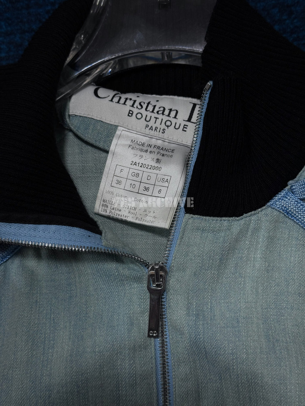 Dior Rare Vintage Runway Blue Denim Lace-Up Jacket