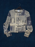 Dior Vintage by John Galliano Newspaper Print Wool Cardigan