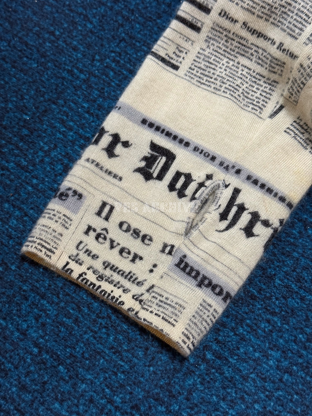 Dior Vintage by John Galliano Newspaper Print Wool Cardigan