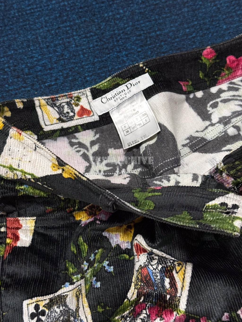 Dior Rare Vintage by John Galliano 2002 Runway Playing Card Print Trousers