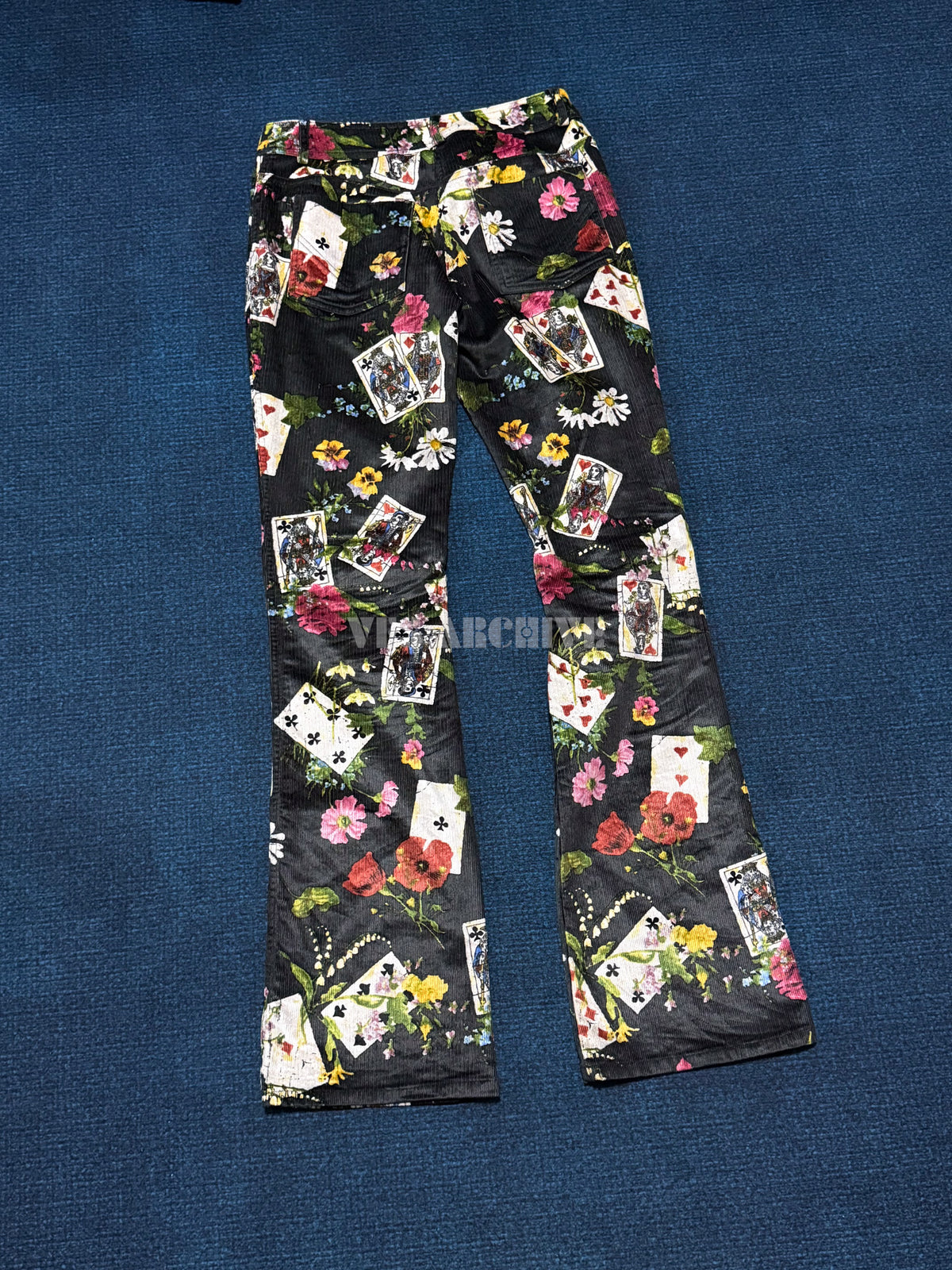 Dior Rare Vintage by John Galliano 2002 Runway Playing Card Print Trousers