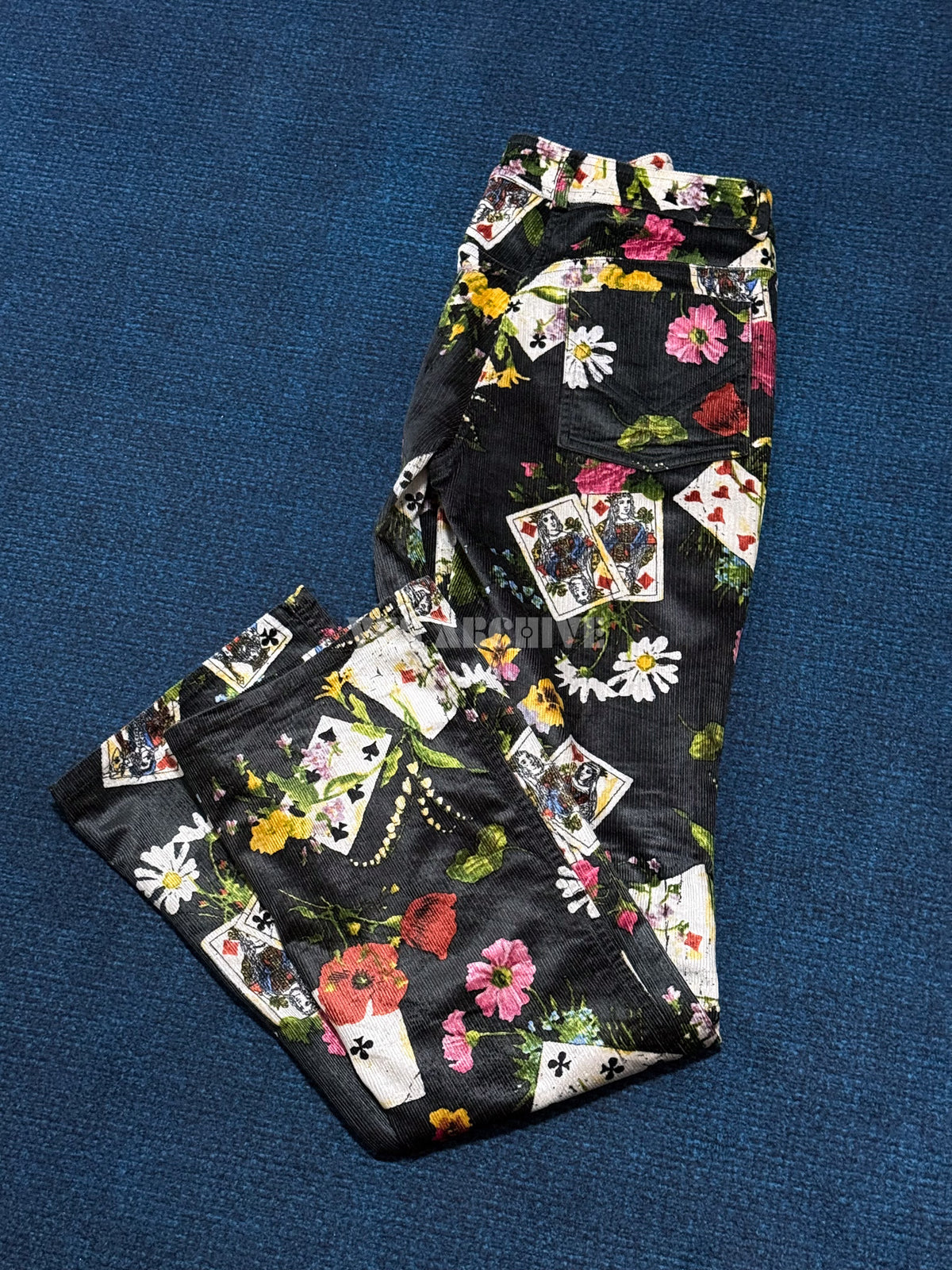 Dior Rare Vintage by John Galliano 2002 Runway Playing Card Print Trousers