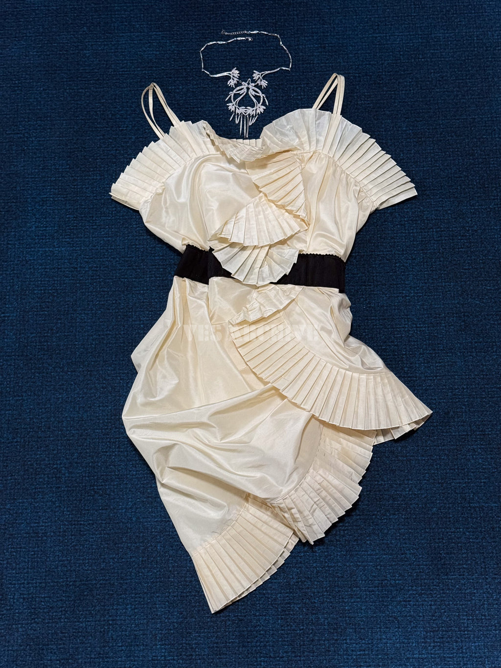Dior Vintage by John Galliano “Madame Butterfly” White Pleated Ruffle Mini Dress