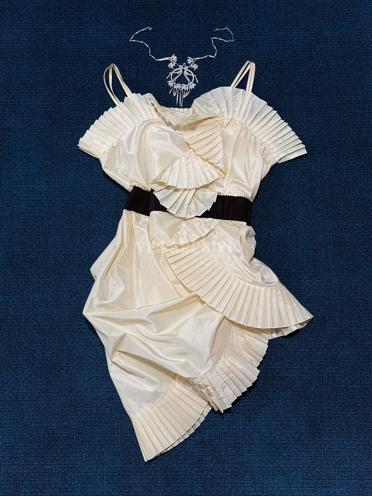 Dior Vintage by John Galliano “Madame Butterfly” White Pleated Ruffle Mini Dress