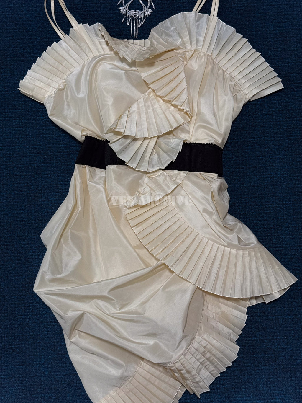 Dior Vintage by John Galliano “Madame Butterfly” White Pleated Ruffle Mini Dress