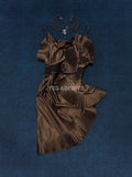 Dior Vintage by John Galliano “Madame Butterfly” Brown Pleated Ruffle Mini Dress