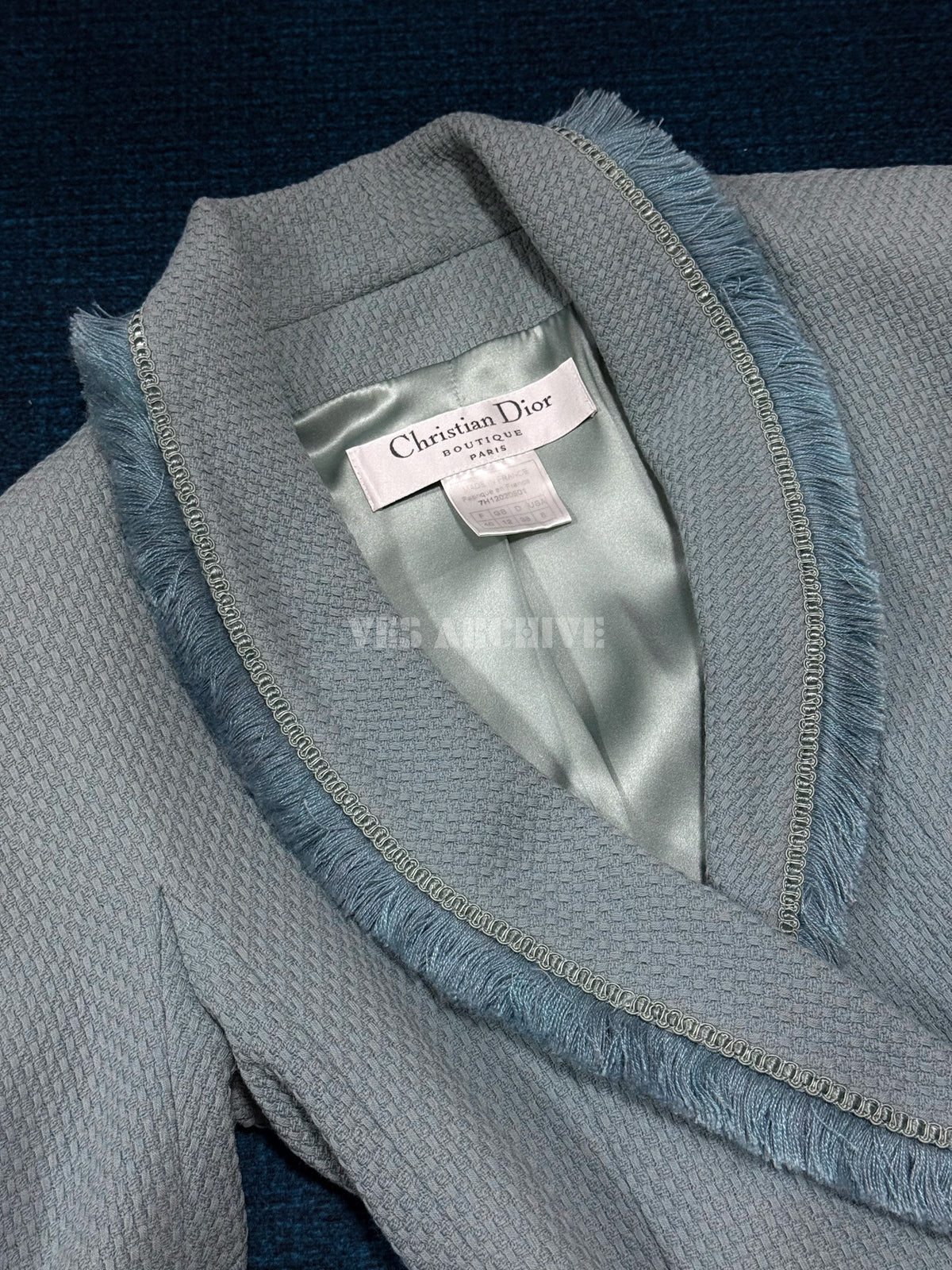 Dior Vintage 1997 Runway Powder Blue Fringed Coat by John Galliano