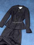 Dior Vintage by John Galliano Black Braided-Trim Blazer & Skirt Set