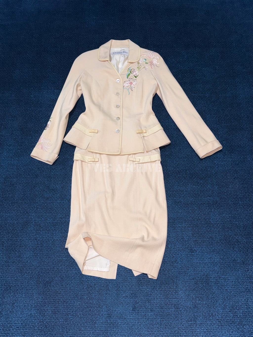 Dior Vintage Runway Chinese-Inspired Embroidered Jacket & Skirt Set