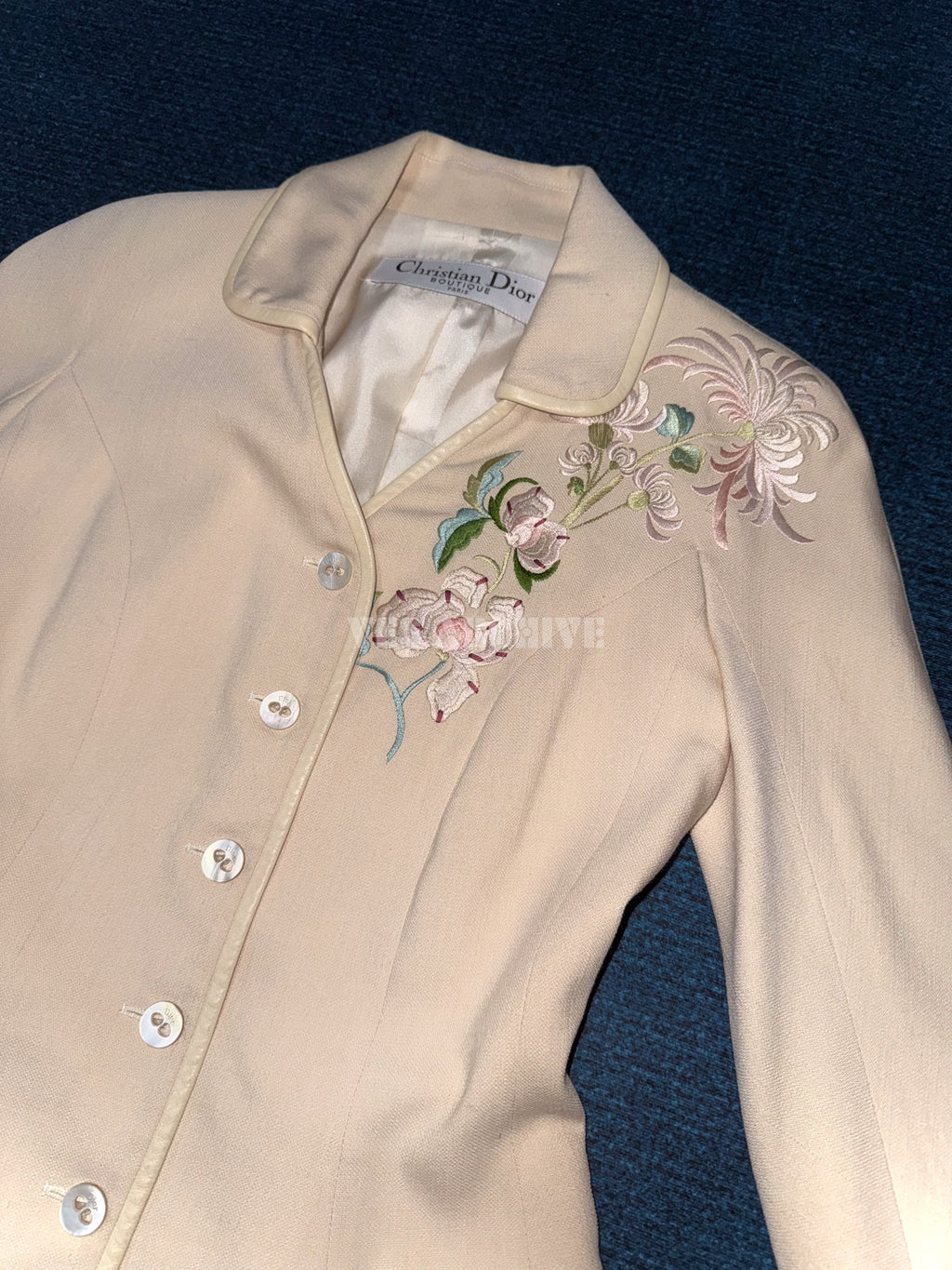 Dior Vintage Runway Chinese-Inspired Embroidered Jacket & Skirt Set