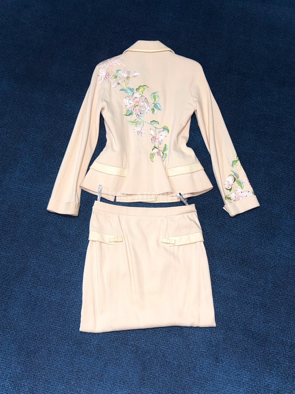Dior Vintage Runway Chinese-Inspired Embroidered Jacket & Skirt Set