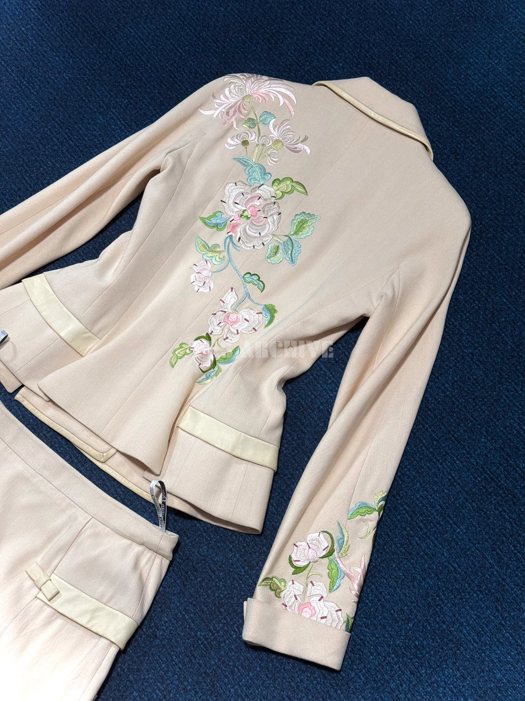 Dior Vintage Runway Chinese-Inspired Embroidered Jacket & Skirt Set