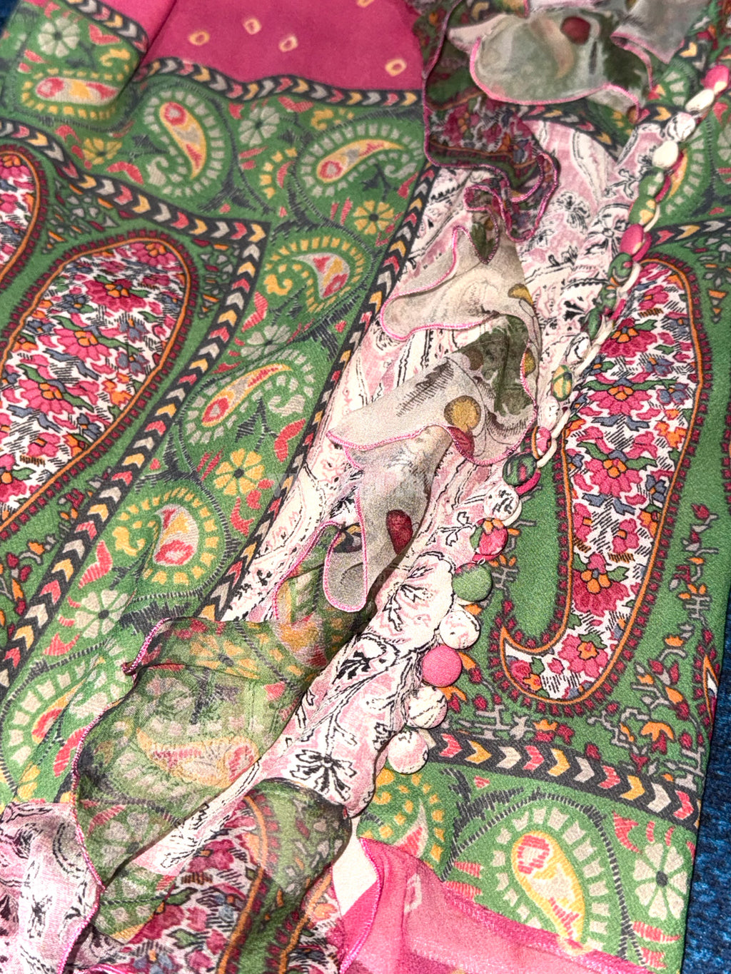 Dior Vintage Runway Peony-Print Silk Boned Corset Top