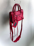 Balenciaga Red Fringe Mini Le City Bag