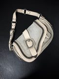 Dior Special Edition Off-White Suede Herringbone Gaucho Saddle Bag
