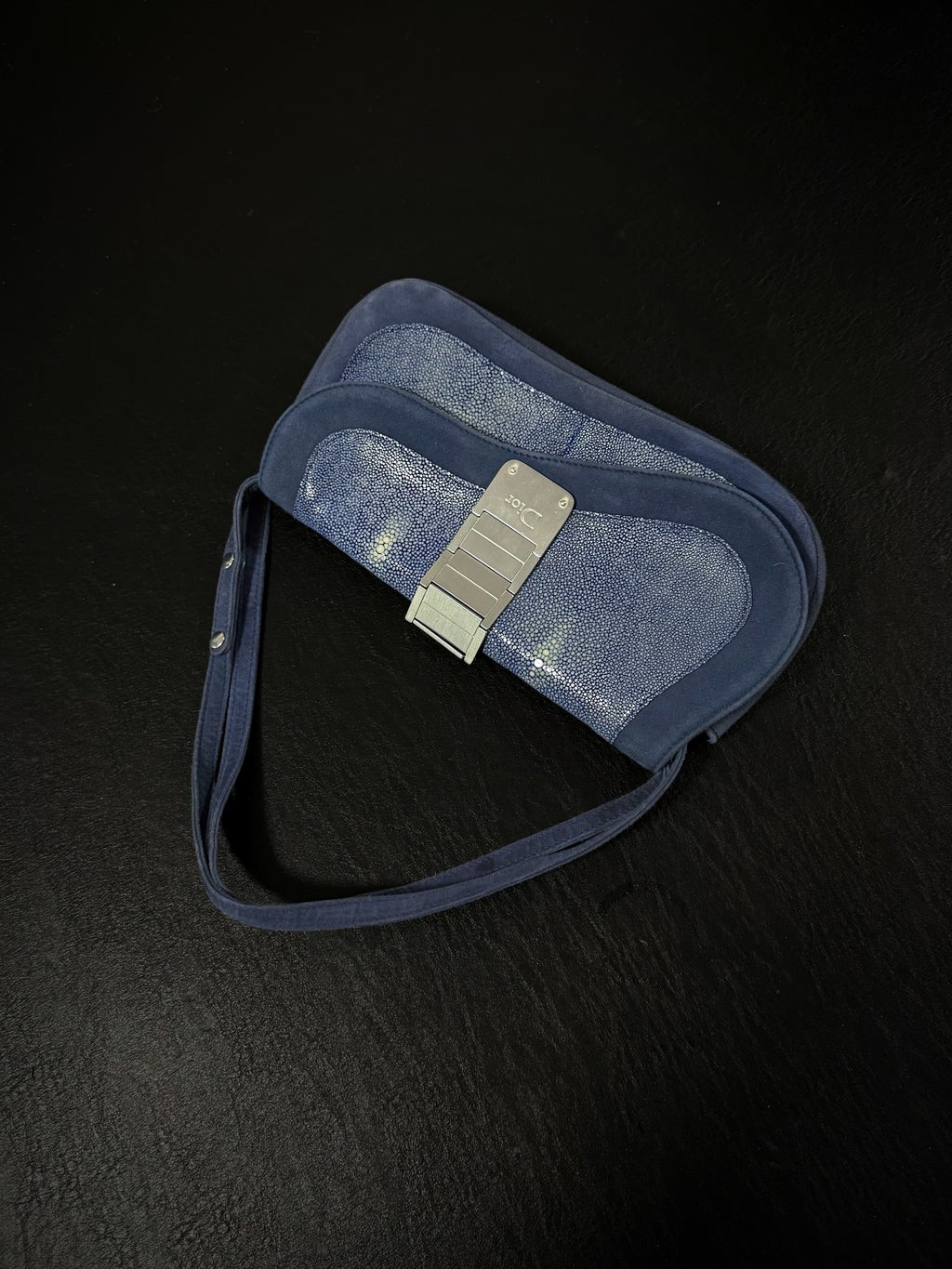 Dior Blue Stingray Gaucho Saddle Bag, Small
