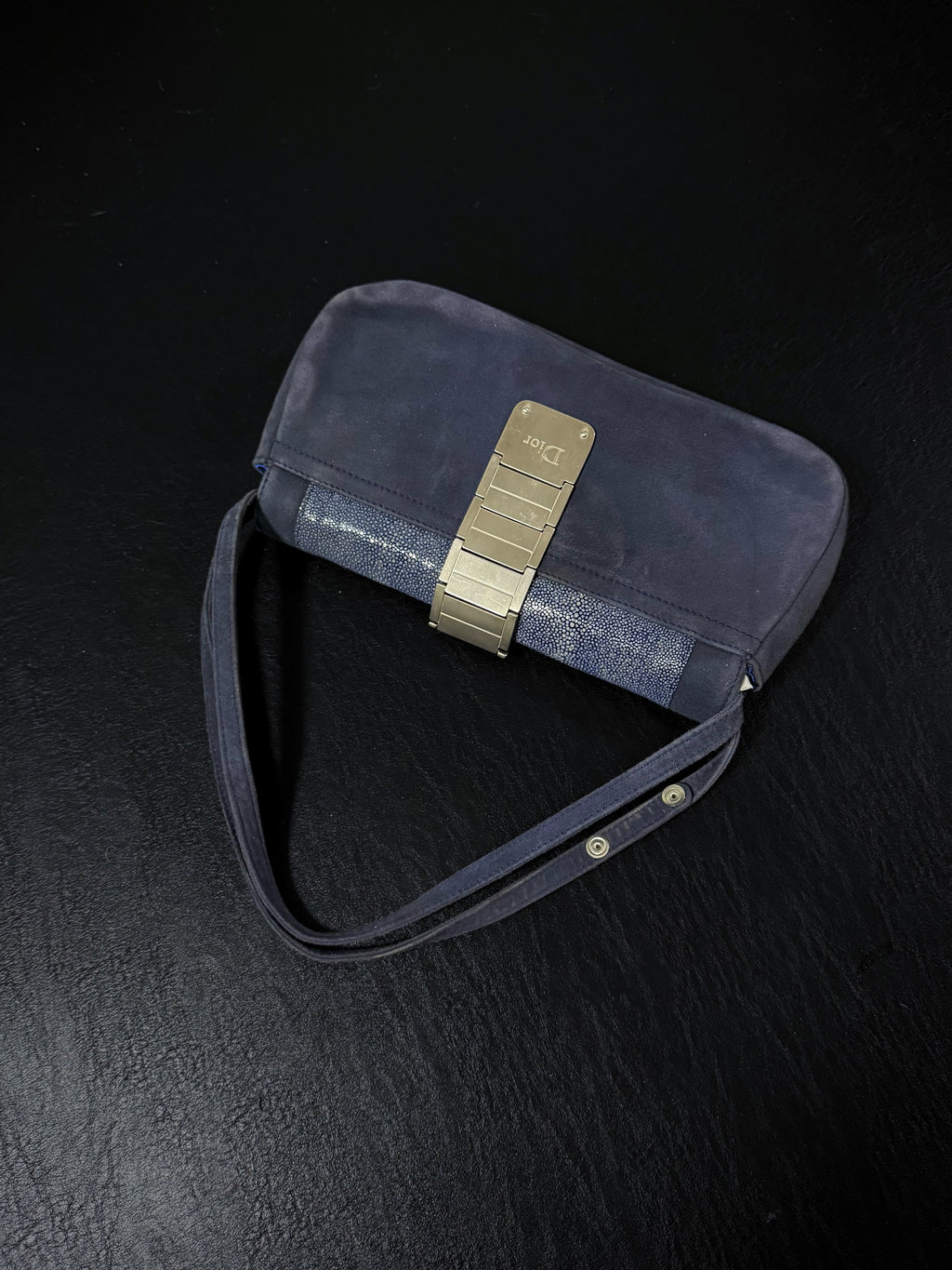 Dior Blue Stingray Gaucho Saddle Bag, Small
