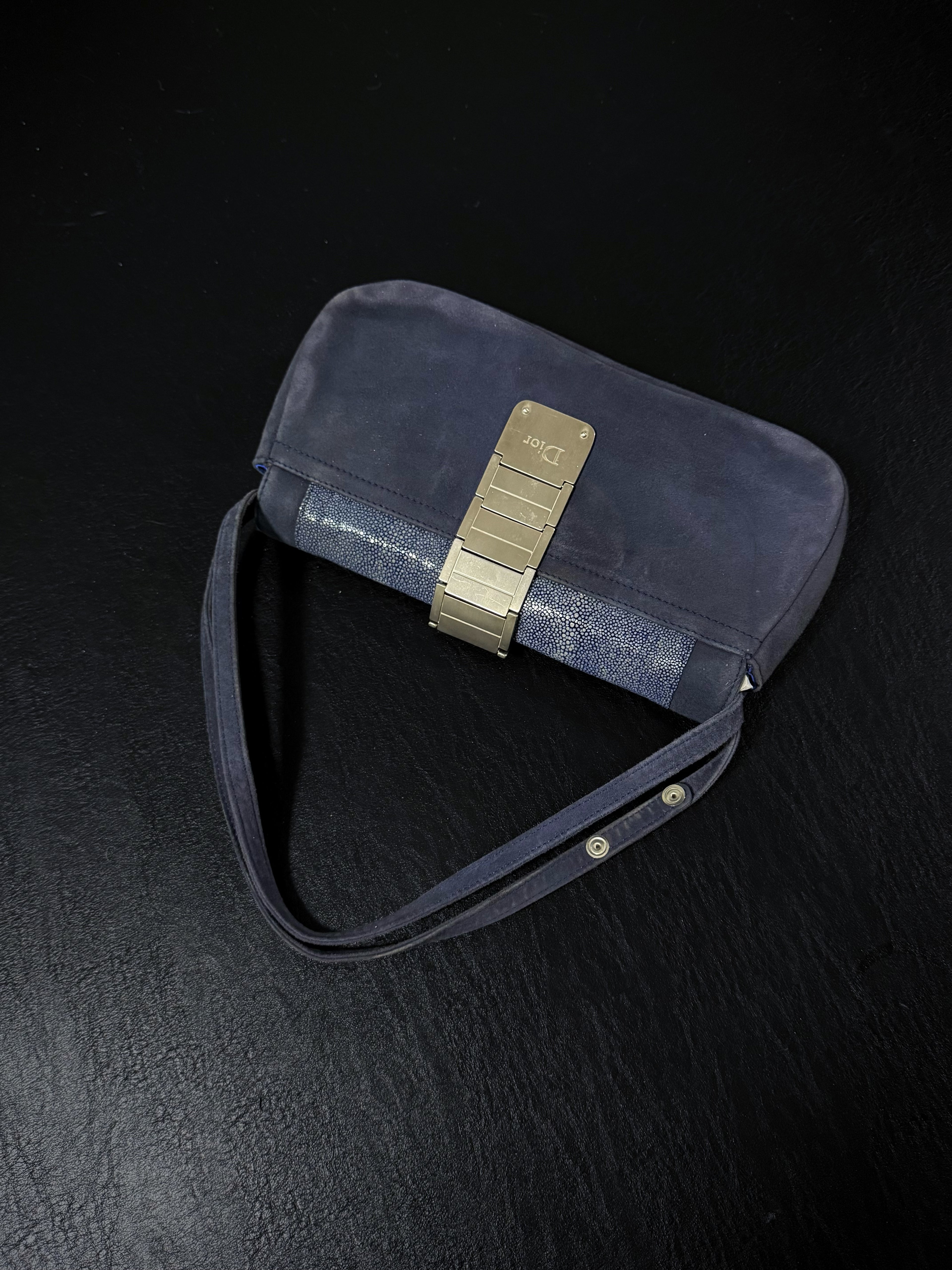 Dior Blue Stingray Gaucho Saddle Bag, Small