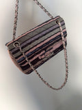 Chanel 2009 Valentine Limited Classic Flap with Striped Enamel Heart Clasp