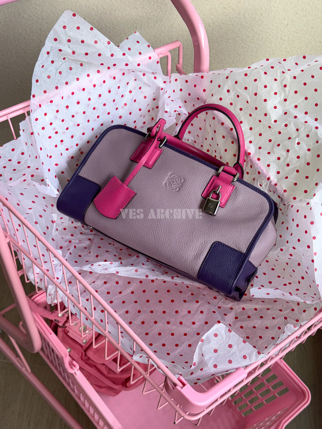 Loewe Amazona 28 in Pink-Lilac Leather