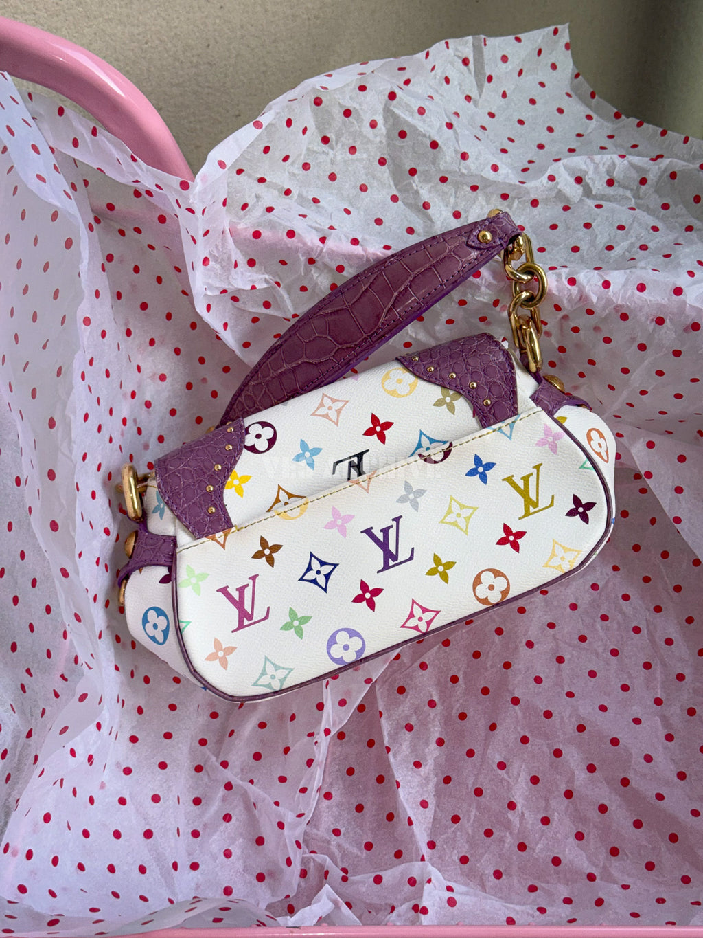 Louis Vuitton Marilyn Bag in Purple Crocodile with White Monogram Multicolore