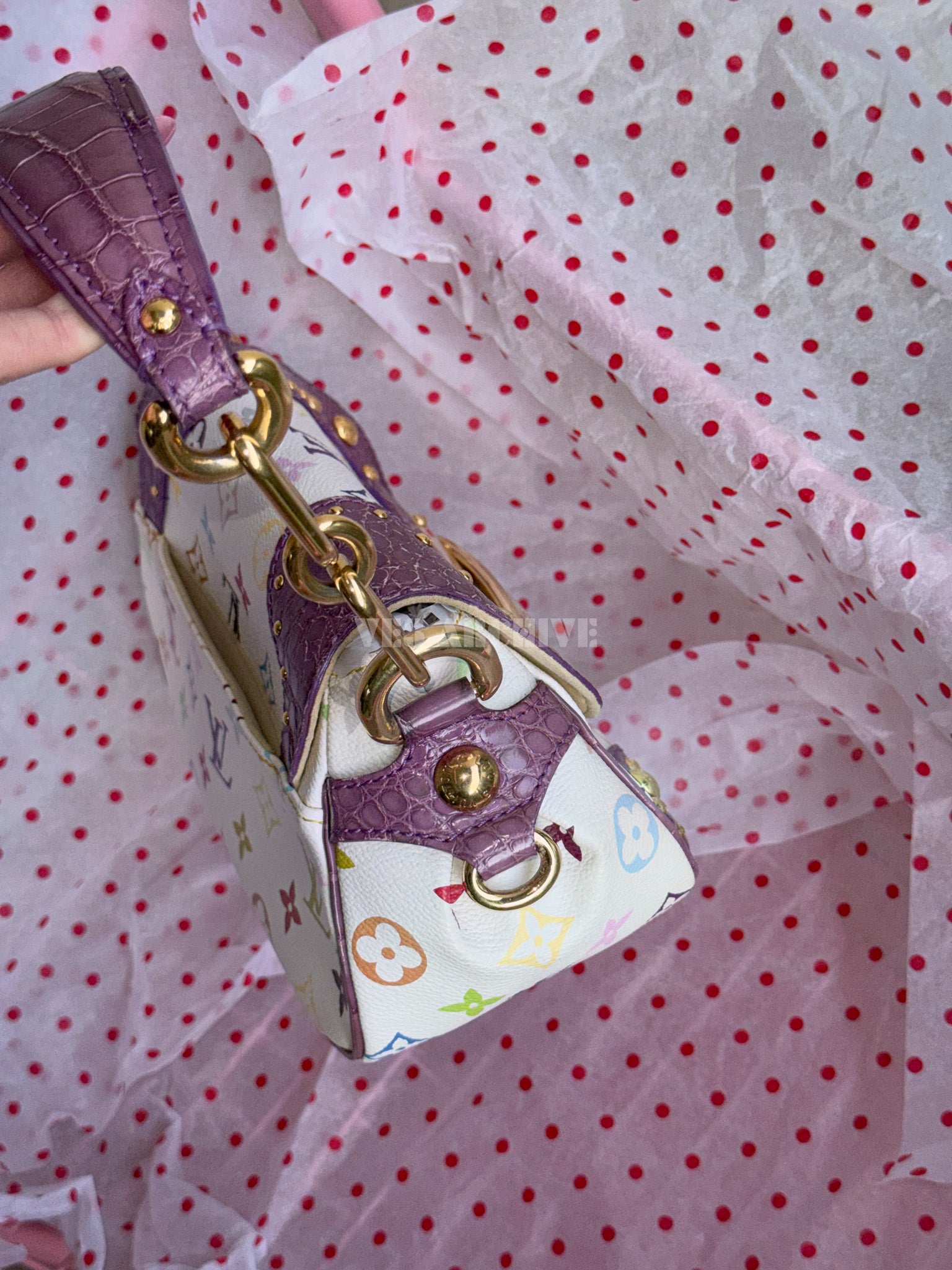 Louis Vuitton Marilyn Bag in Purple Crocodile with White Monogram Multicolore
