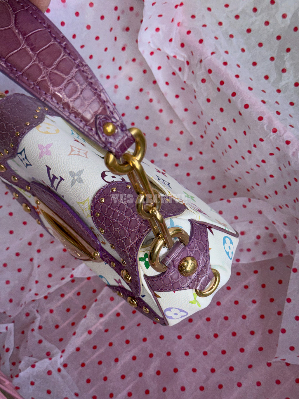 Louis Vuitton Marilyn Bag in Purple Crocodile with White Monogram Multicolore
