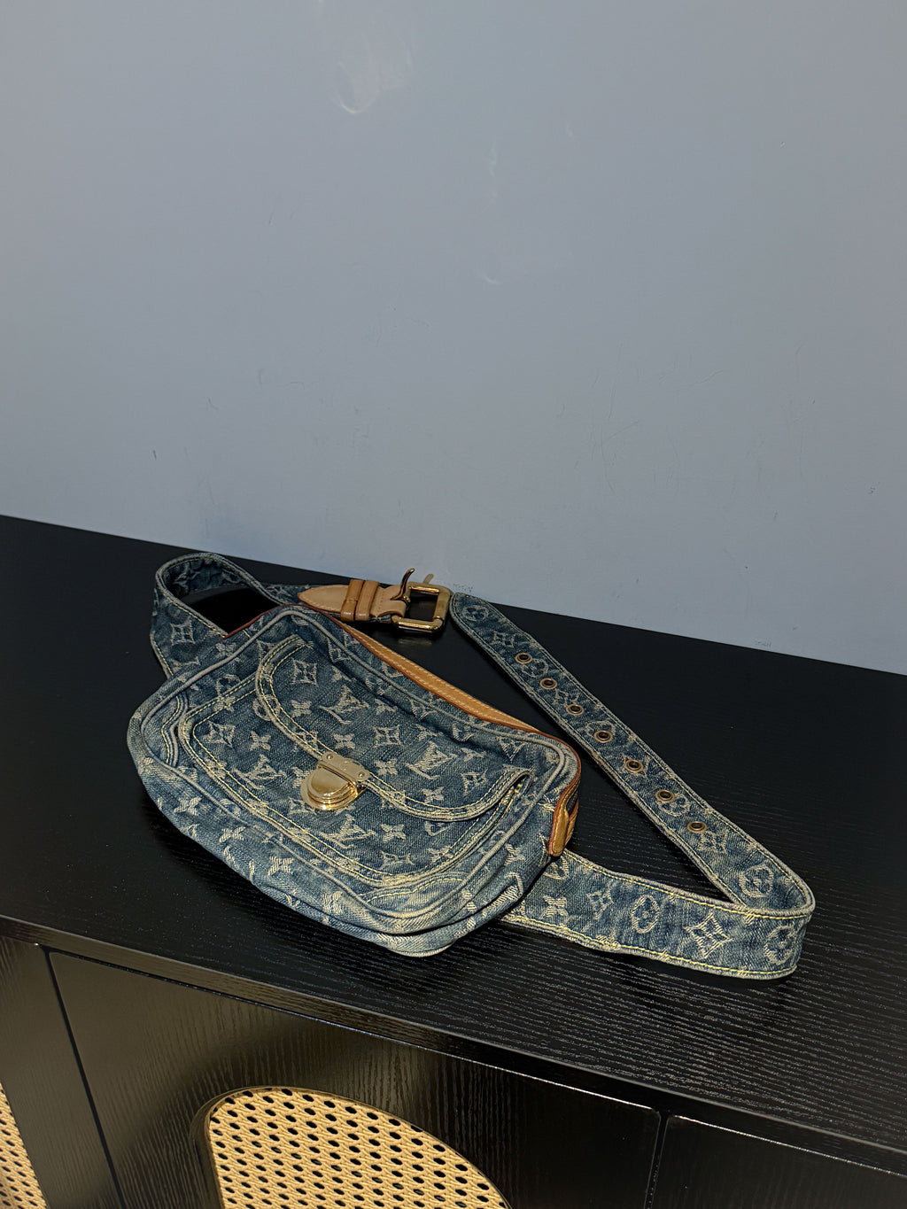 Louis VuittonMonogram Denim Bum Bag Blue