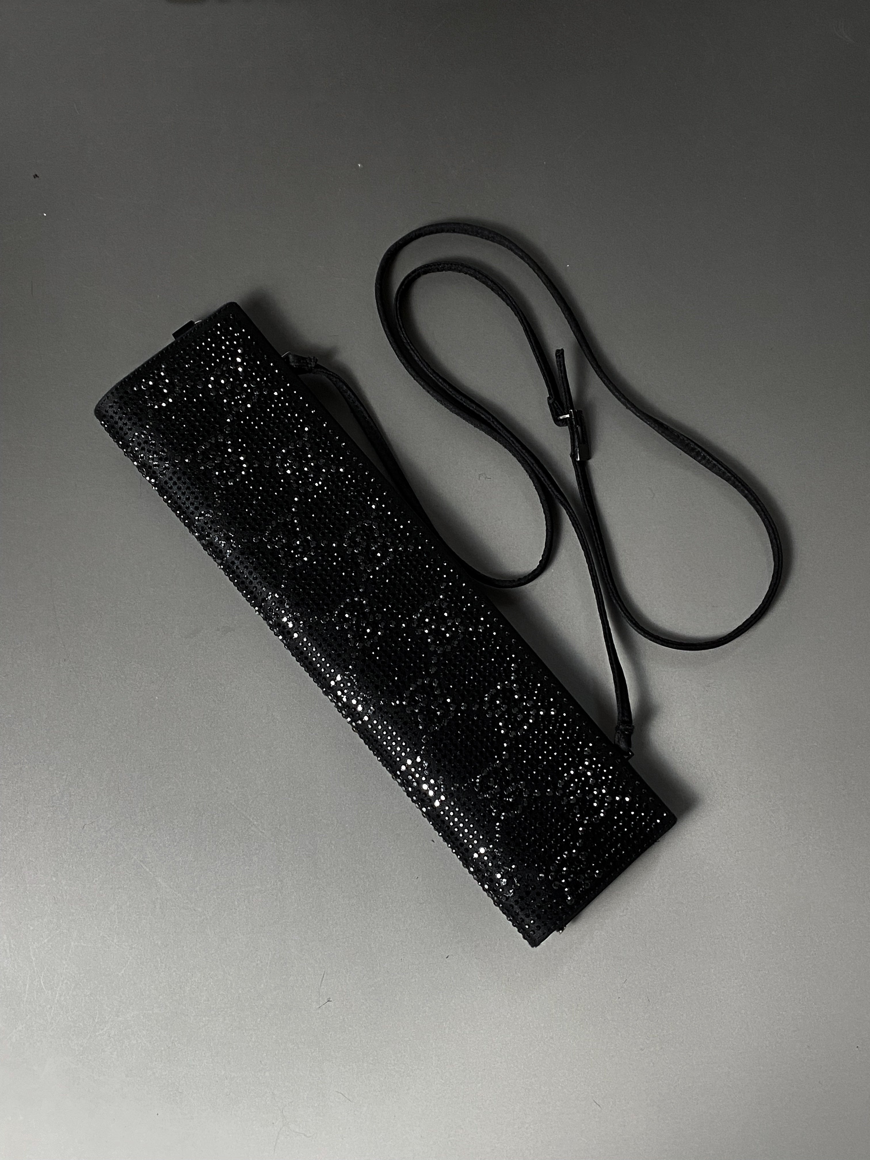 Gucci 1998 by Tom Ford exceptional fully crystal-embellished black evening Baguette bag