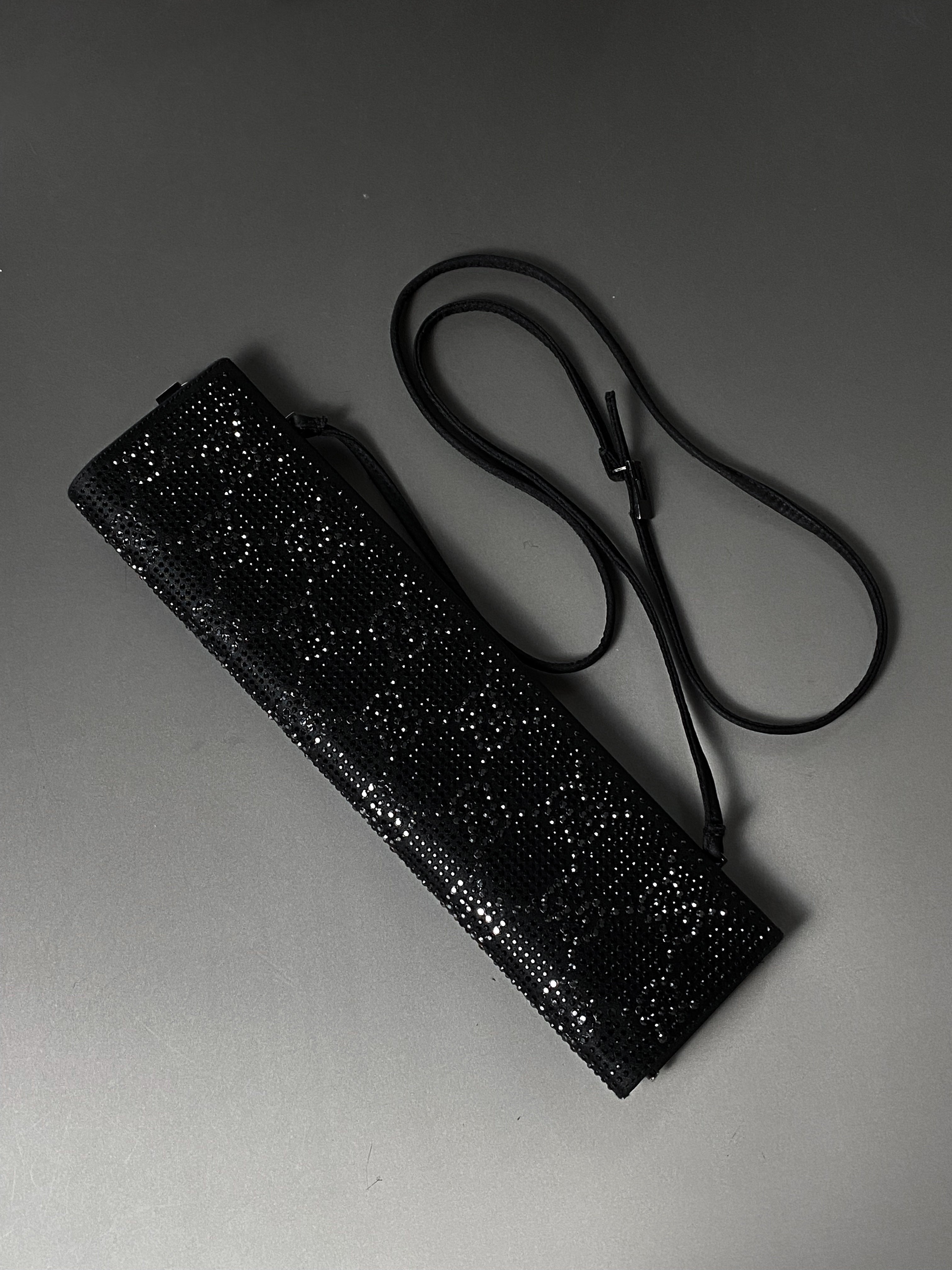 Gucci 1998 by Tom Ford exceptional fully crystal-embellished black evening Baguette bag