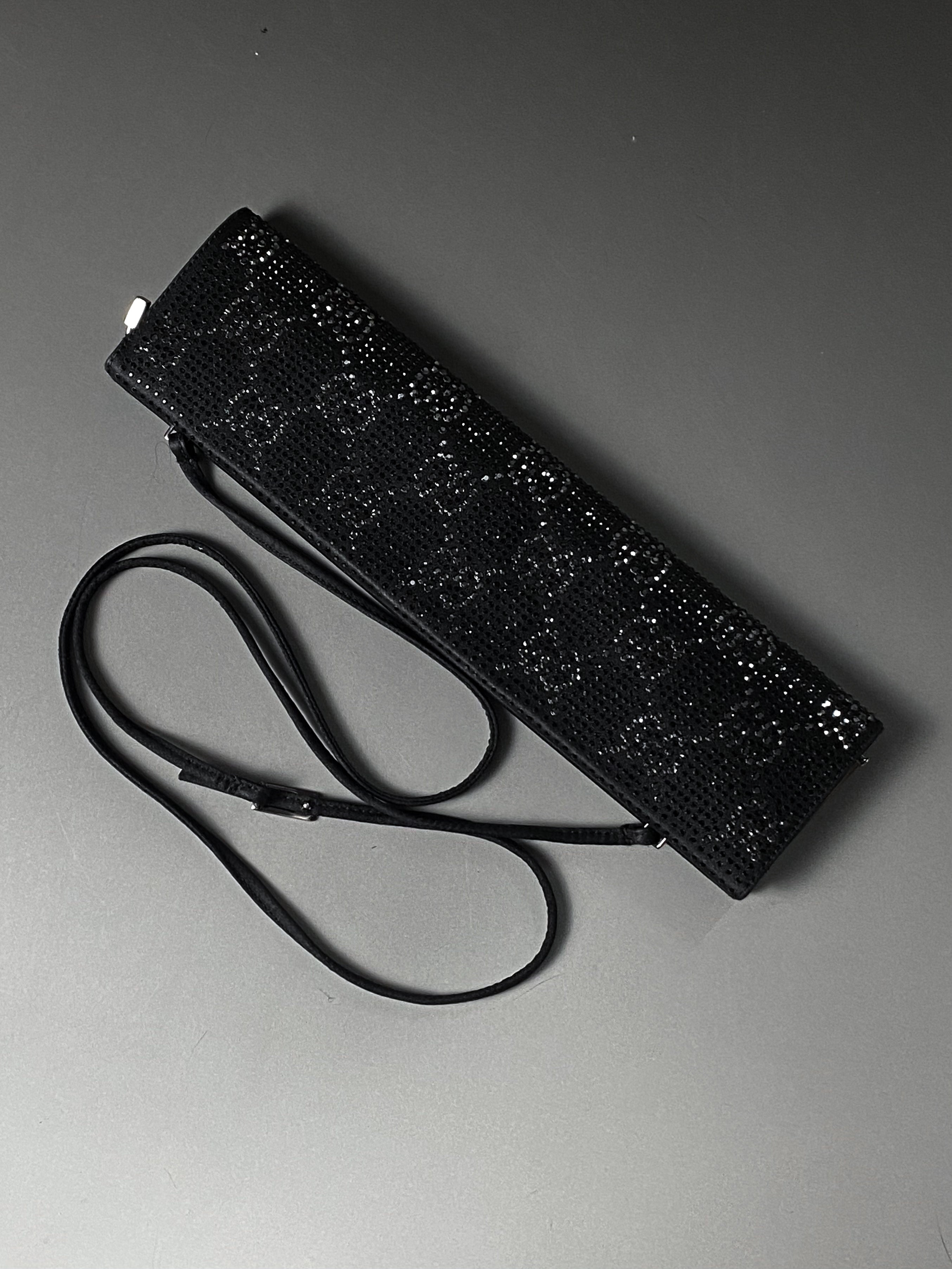 Gucci 1998 by Tom Ford exceptional fully crystal-embellished black evening Baguette bag
