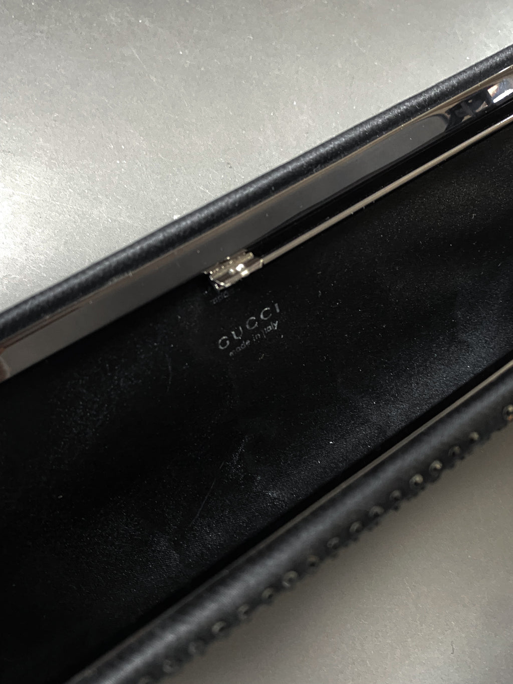 Gucci 1998 by Tom Ford exceptional fully crystal-embellished black evening Baguette bag